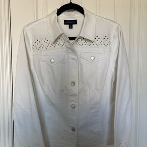Charter Club Women's White Jean Jacket